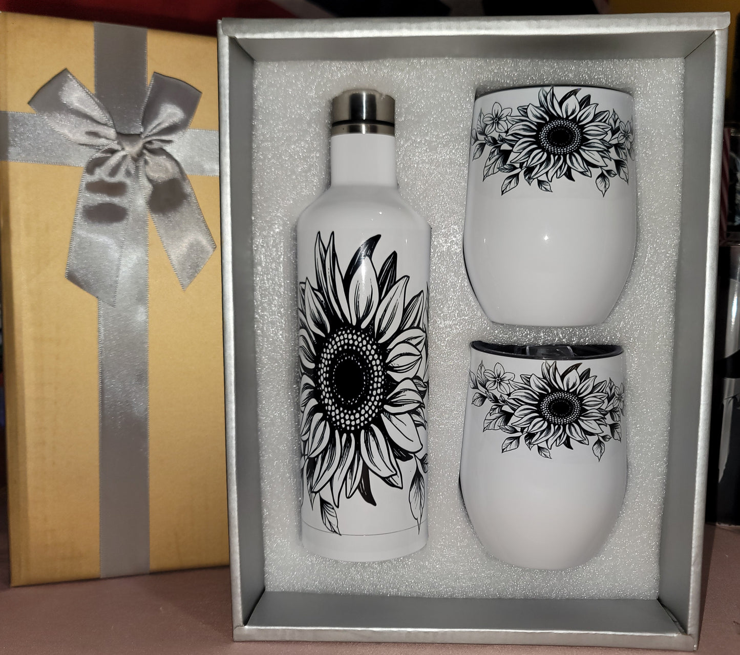 Custom wine tumbler gift set