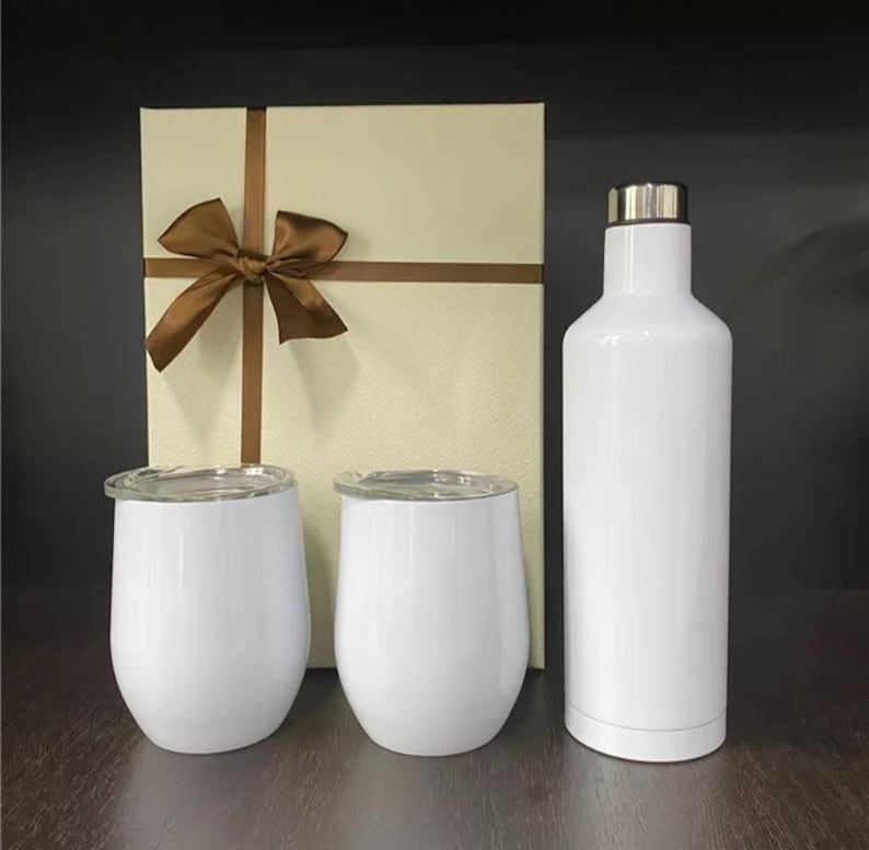 Custom wine tumbler gift set